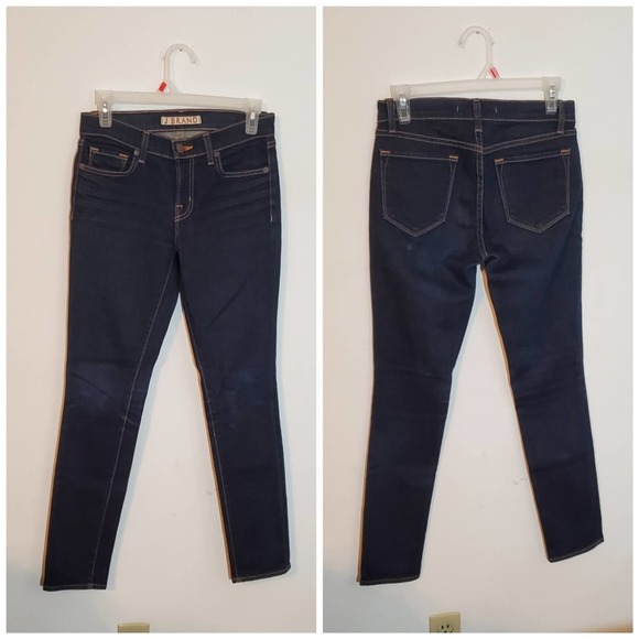 J Brand Boho The Skinny Blue Jeans in Ink Cut 4320 w/ Whiskering Size 26 - Picture 4 of 15